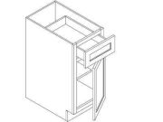 H8-B12 - Base cabinet, 1Door, 1Drawer, 1shelf, W12" H34.5" D24"