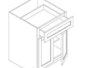 H3-B27 - Base cabinet, 2Door, 1Drawer, 1shelf, W27" H34.5" D24"
