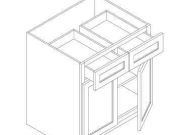 H3-B33 - Base cabinet, 2Door, 2Drawer, 1shelf, W33" H34.5" D24"