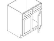H8-SB24 - Sink cabinet, 2Doors, 1fake drawer, W24" H34.5" D24"