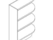 H8-BES09 - Base End Shelves, 3 fixed shelves, Universal design for left and right