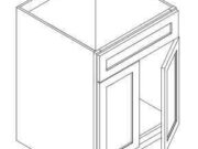 S6-SB24 - Sink cabinet, 2Doors, 1fake drawers, W24" H34.5" D24"