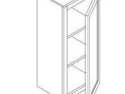 S6-W1536 - Wall Cabinets, 1Door, 2Shelves, W15" H36" D12"