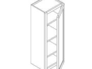 S6-W2142 - Wall Cabinets, 1Door, 2Shelves, W21" H42" D12"