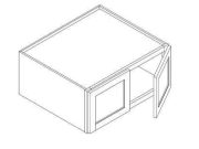 S6-W331827 - Wall Cabinets, 2Doors, No Shelf, W33" H18" D27"