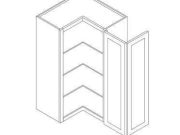 H3-SCW244224 - Top Lazy Susan 1 Bi-Folding Door 3 shelves W24"H42"D24"