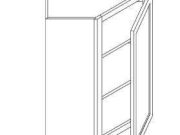 H3-WDC2436 - Wall Diagonal Corner Cabinets 1Door 2Shelves W24"H36"D12"