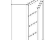 H3-WDC2442 - Wall Diagonal Corner Cabinets 1Door 3Shelves W24"H42"D12"
