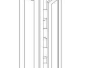 S6-WEC1242 - Wall End Angle Cabinet, 1 Door, 2 shelves, W12" H42" D12"