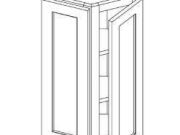S6-WEC1230 - Wall End Angle Cabinet, 1 Door, 2 shelves, W12" H30" D12"