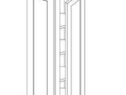 H3-WEC1242 - Wall End Angle Cabinet, 2 Doors, 3 shelves, W12" H42" D12"