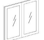 S6-W3030BGD - 2 x Wall Glass Doors-W15" H30" D3/4"