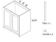 GS-VSB24 Set - Shaker Style Vanity Sink Base