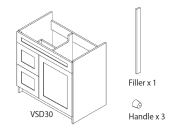 GS-VSD30 Set - Shaker Style Vanity Sink Base With Drawer