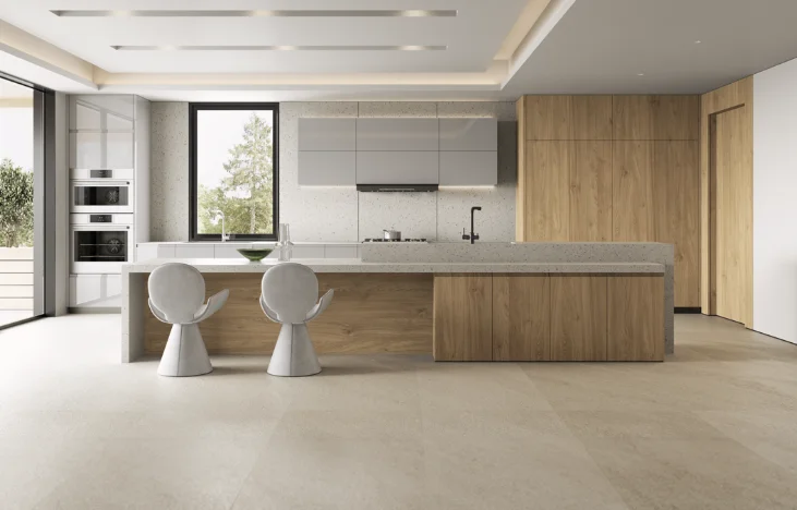 Glossy Pebble Grey (Elete) solid wood cabinets
