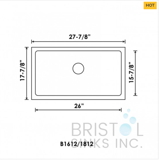 B1812 Undermount Stainless Steel Kitchen Sink 20 mm Corners (28" X 18") - Image 2