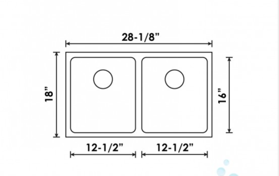 B1611 - UNDERMOUNT STAINLESS STEEL KITCHEN SINK 20 MM RADIUS CORNERS - Image 4