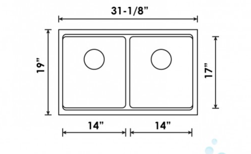 B1860-STAINLESS WORKSTATION UNDER-MOUNT 18 GAUGE, 10MM RADIUS SINK - Image 3