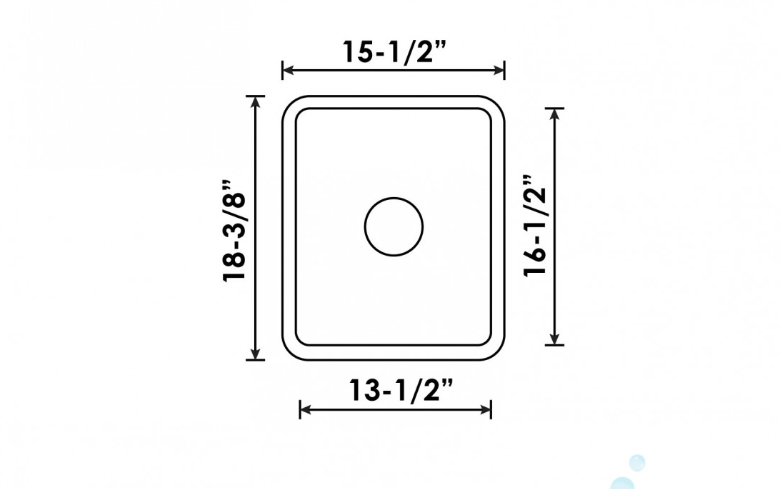 B1815 - UNDERMOUNT STAINLESS STEEL KITCHEN SINK 20 MM CORNERS - Image 3