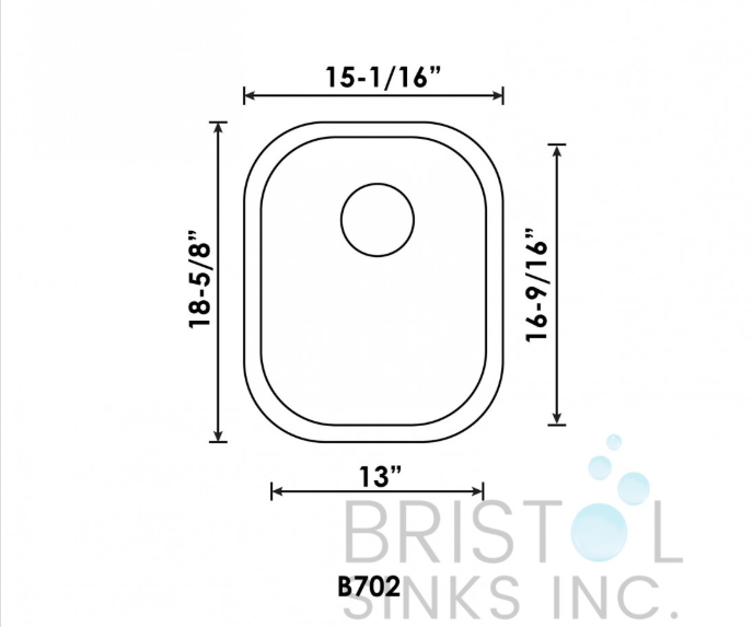 B702 UNDERMOUNT STAINLESS STEEL SINGLE BOWL BAR KITCHEN SINK - Image 4