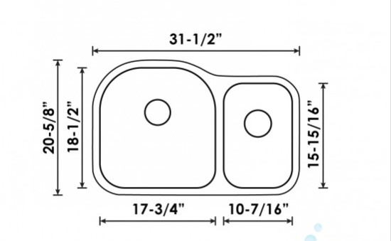 B809 UNDERMOUNT STAINLESS STEEL DOUBLE BOWL KITCHEN SINK - Image 4