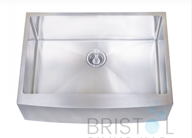 B923 APRON FRONT FARMHOUSE KITCHEN SINGLE BOWL SINK S. STEEL