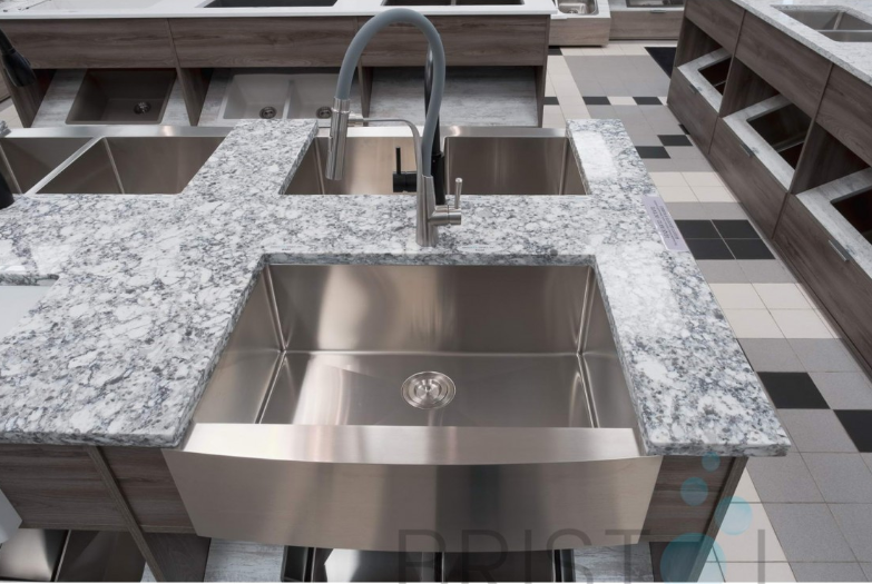 B923 APRON FRONT FARMHOUSE KITCHEN SINGLE BOWL SINK S. STEEL - Image 4