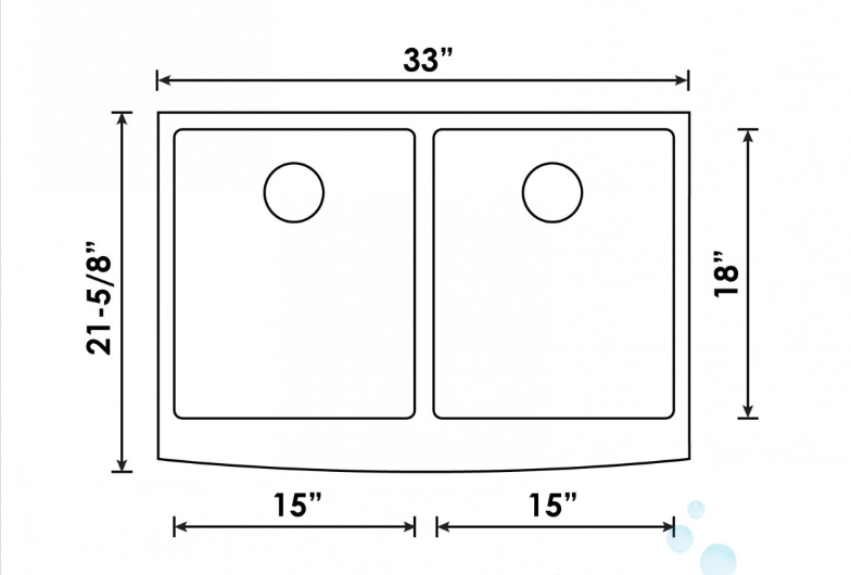 B925 APRON FRONT FARMHOUSE KITCHEN DOUBLE BOWL SINK S. STEEL - Image 5