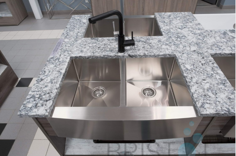 B925 APRON FRONT FARMHOUSE KITCHEN DOUBLE BOWL SINK S. STEEL - Image 4