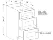 B8-DB12-3 - Drawer Base with 3 Drawers