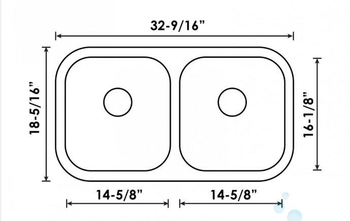 B811-8 UNDERMOUNT STAINLESS STEEL DOUBLE BOWL KITCHEN SINK - Image 3