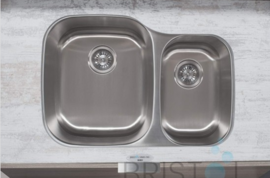B802 UNDERMOUNT STAINLESS STEEL DOUBLE BOWL KITCHEN SINK - Image 3