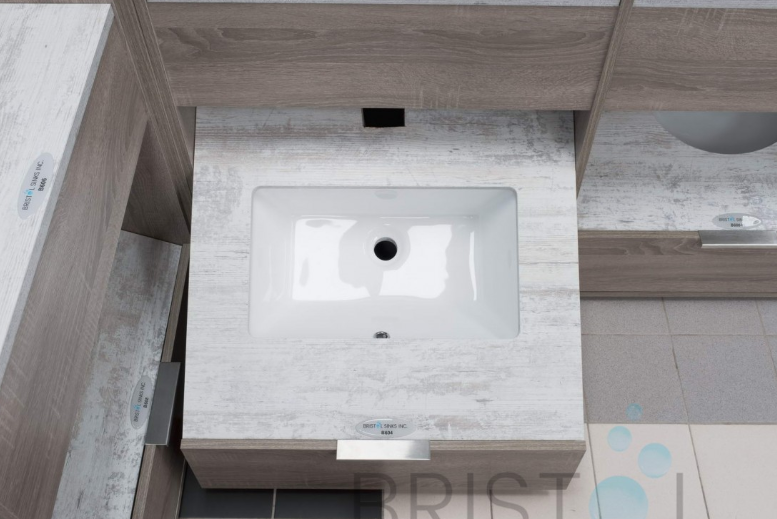B604 VITREOUS CHINA RECTANGULAR UNDERMOUNT BATHROOM SINK - Image 3