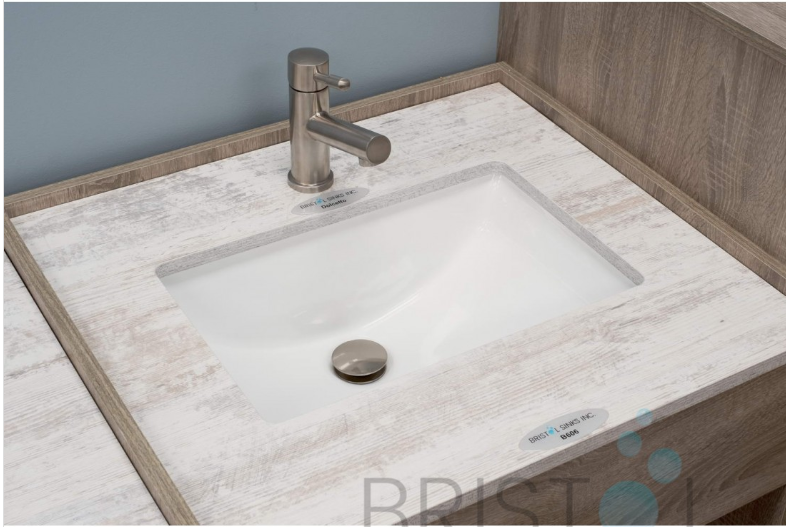 B606 VITREOUS CHINA RECTANGULAR UNDERMOUNT BATHROOM SINK - WHITE - Image 3