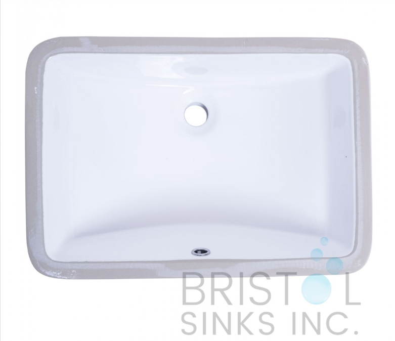 B606 VITREOUS CHINA RECTANGULAR UNDERMOUNT BATHROOM SINK - WHITE
