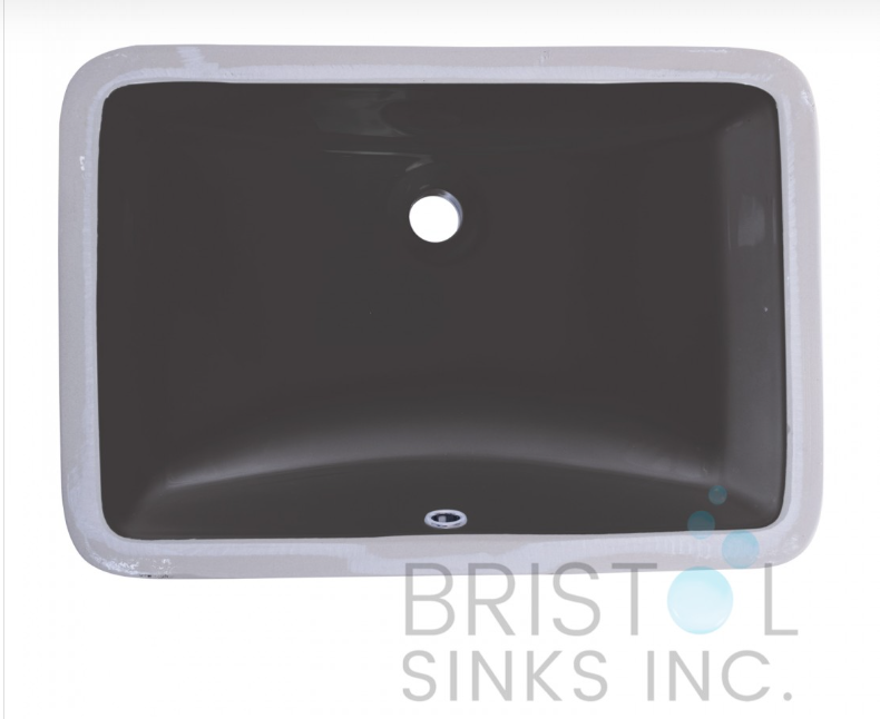 B605 VITREOUS CHINA RECTANGULAR UNDERMOUNT BATHROOM SINK - BLACK