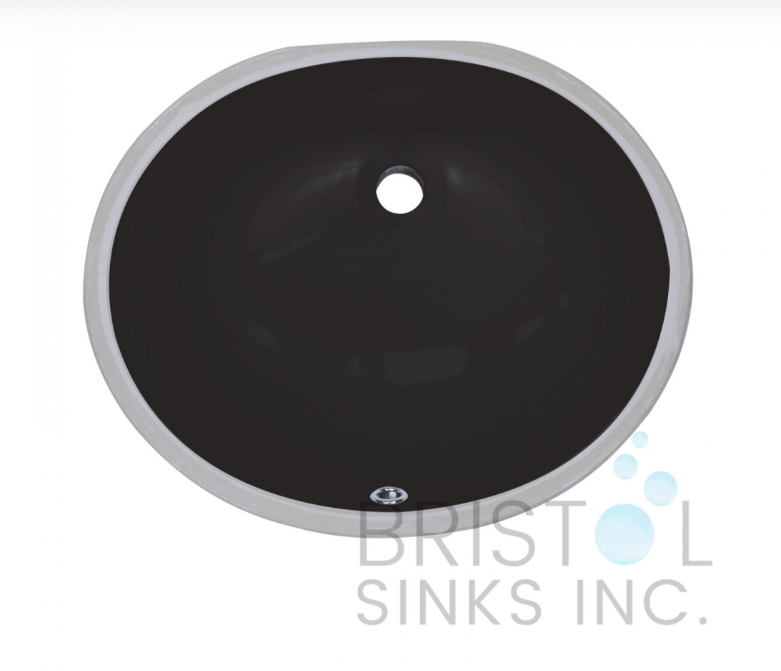 B603- VITREOUS CHINA OVAL UNDERMOUNT BATHROOM SINK - BLACK