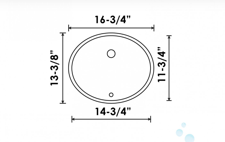 B601-SM VITREOUS CHINA OVAL UNDERMOUNT BATHROOM SINK - Image 3