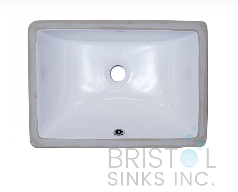 B608 VITREOUS CHINA RECTANGULAR UNDERMOUNT BATHROOM SINK - WHITE