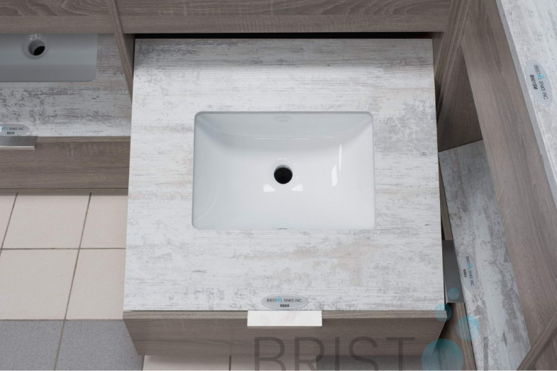 B608 VITREOUS CHINA RECTANGULAR UNDERMOUNT BATHROOM SINK - WHITE - Image 2