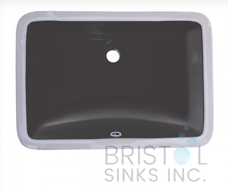 B607 VITREOUS CHINA RECTANGULAR UNDERMOUNT BATHROOM SINK - BLACK