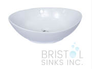 BV105 VITREOUS CHINA ABOVE COUNTER PORCELAIN OVAL VESSEL BATHROOM SINK