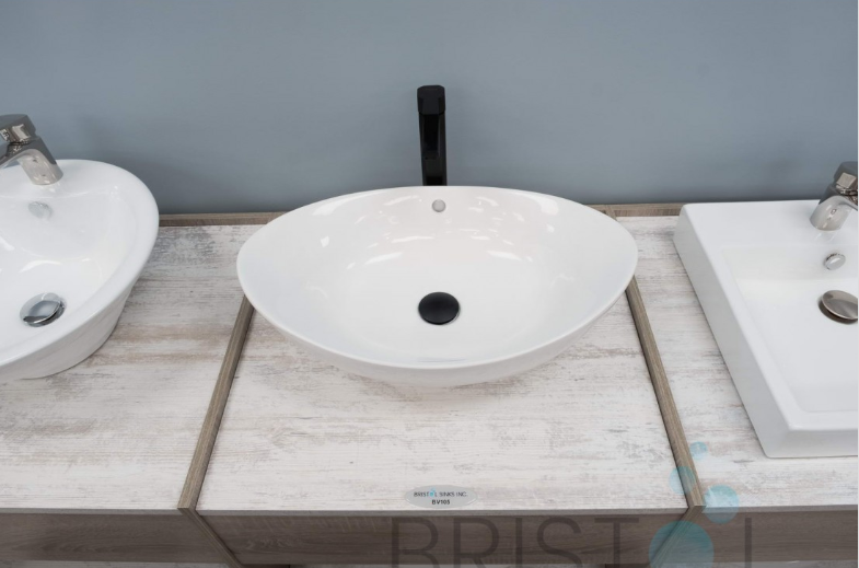BV105 VITREOUS CHINA ABOVE COUNTER PORCELAIN OVAL VESSEL BATHROOM SINK - Image 4