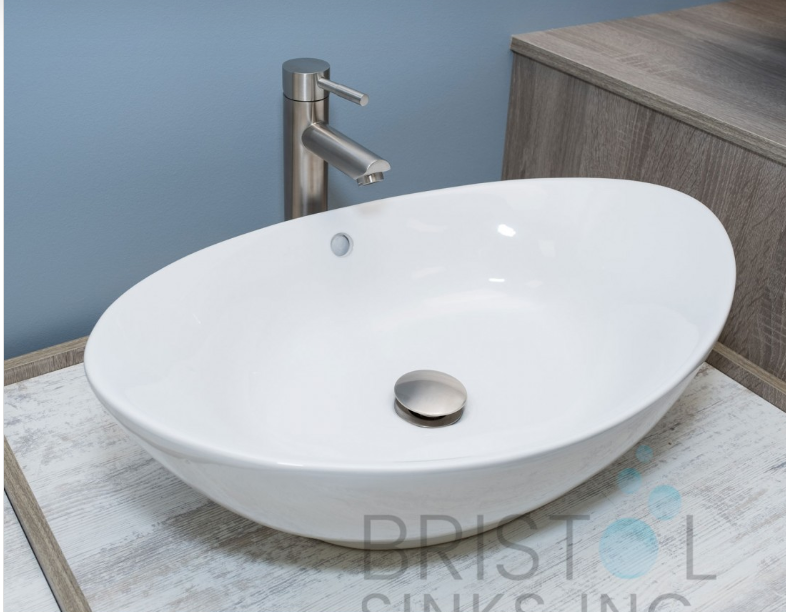 BV105 VITREOUS CHINA ABOVE COUNTER PORCELAIN OVAL VESSEL BATHROOM SINK - Image 2