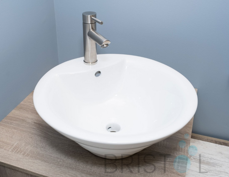 BV108 VITREOUS CHINA ABOVE COUNTER PORCELAIN CIRCULAR VESSEL BATHROOM SINK - Image 4
