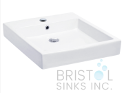 BV111 ABOVE COUNTER VITREOUS CHINA SQUARE VESSEL BATHROOM SINK