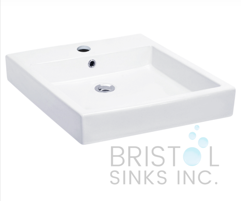 BV111 ABOVE COUNTER VITREOUS CHINA SQUARE VESSEL BATHROOM SINK