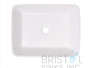 BV112 ABOVE COUNTER PORCELAIN RECTANGULAR VESSEL BATHROOM SINK - WHITE