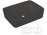 BV113 ABOVE COUNTER PORCELAIN RECTANGULAR VESSEL BATHROOM SINK - BLACK