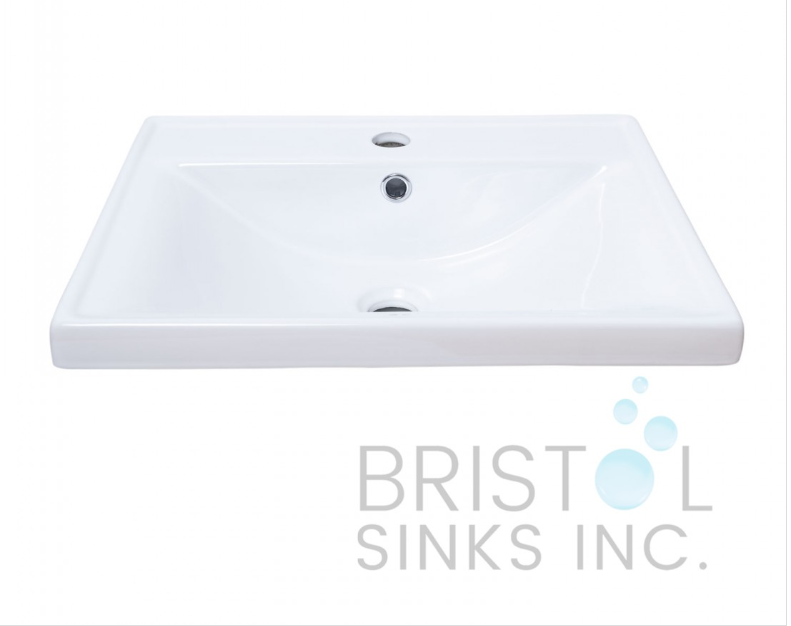 B611 VITREOUS CHINA RECTANGULAR TOP-MOUNT BATHROOM SINK - Image 4